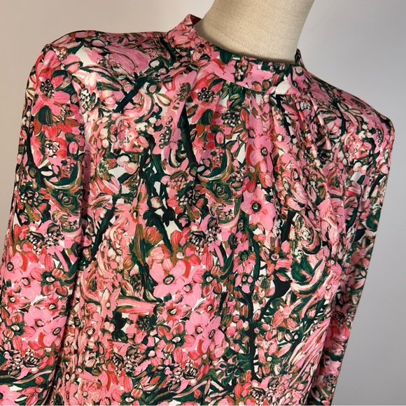 H&M Pink Floral Long Sleeve Dress 8 - Picture 3 of 14